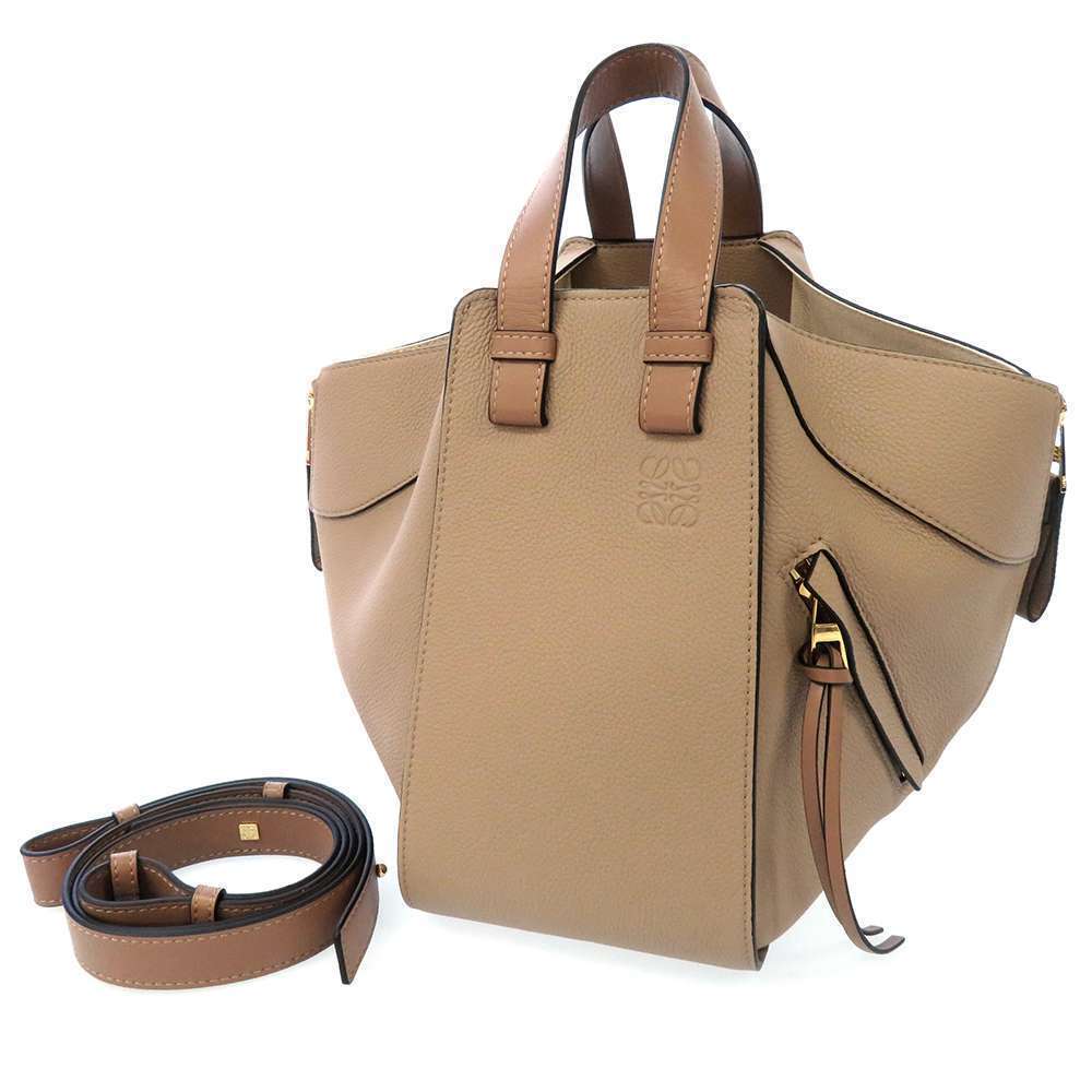 Loewe Hammock Leather Handbag Shoulder Bag Sand